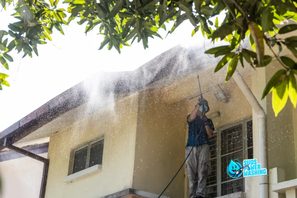 Soft washing Pennsylvania — high pressure roof cleaning risk showing why soft washing is the safer fix